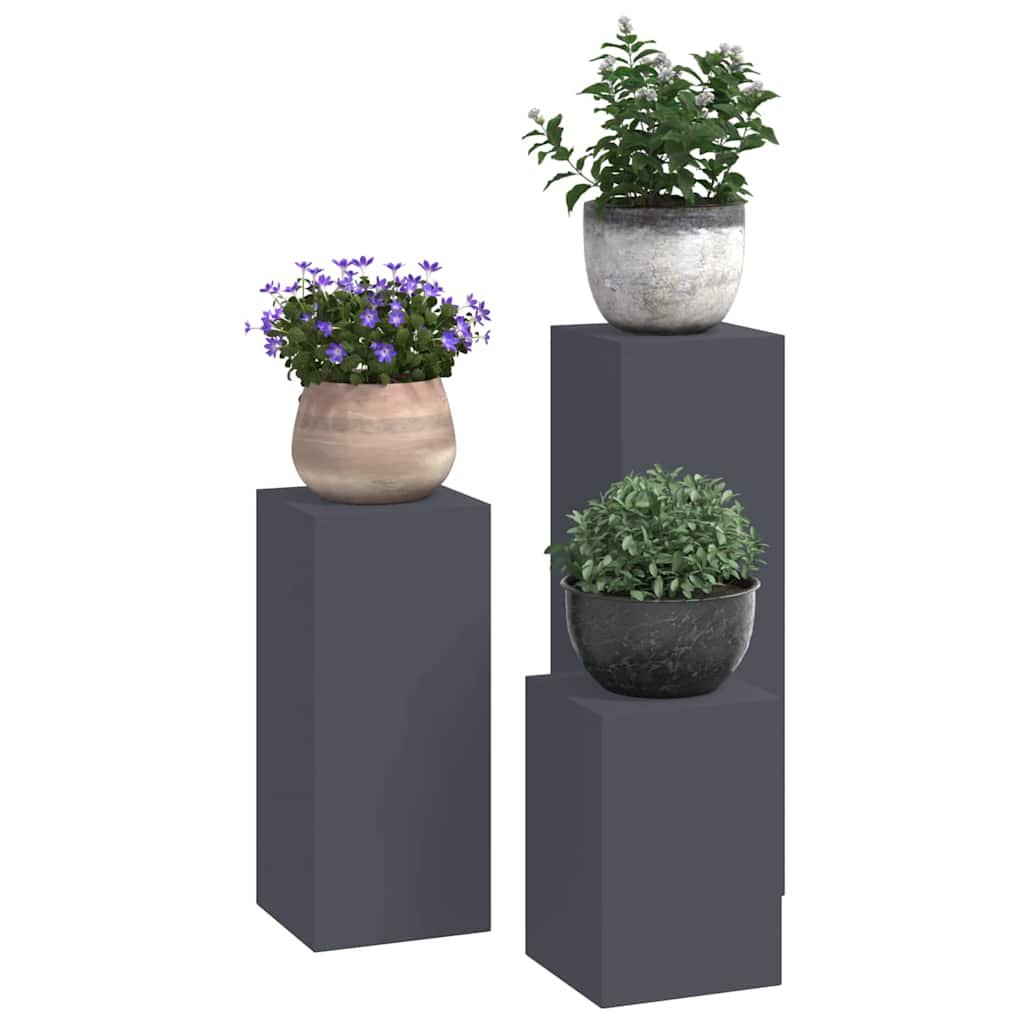 Stojany na rostliny 3 pcs Antracit 24 x 24 x 75 cm Ocel
