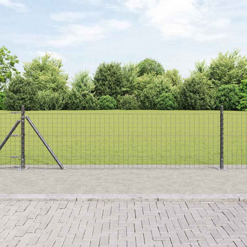 Plotové sloupky 7 pcs Šedá Ø32mm 70 cm Pozinkovaná ocel