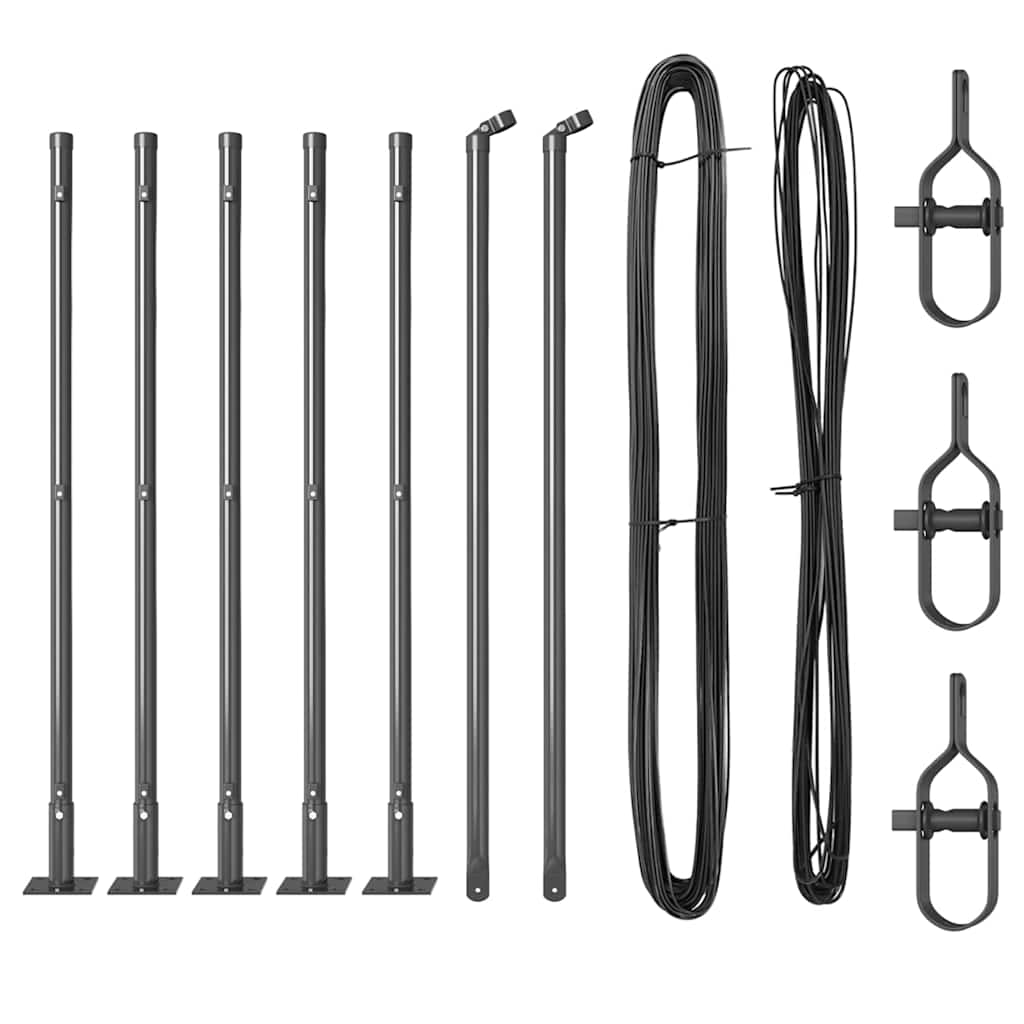 Plotové sloupky 7 pcs Šedá Ø32mm 70 cm Pozinkovaná ocel
