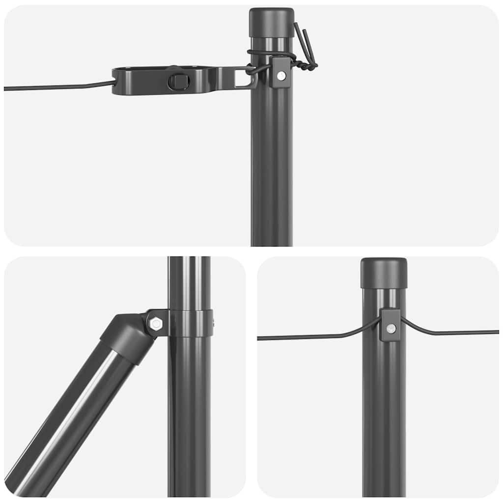 Plotové sloupky 7 pcs Šedá Ø32mm 90 cm Pozinkovaná ocel