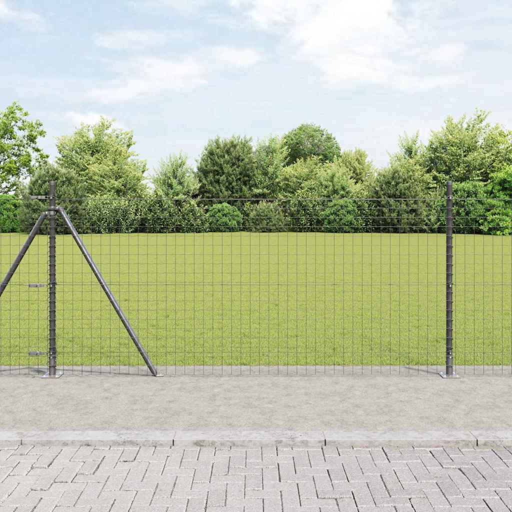 Plotové sloupky 7 pcs Šedá Ø32mm 90 cm Pozinkovaná ocel