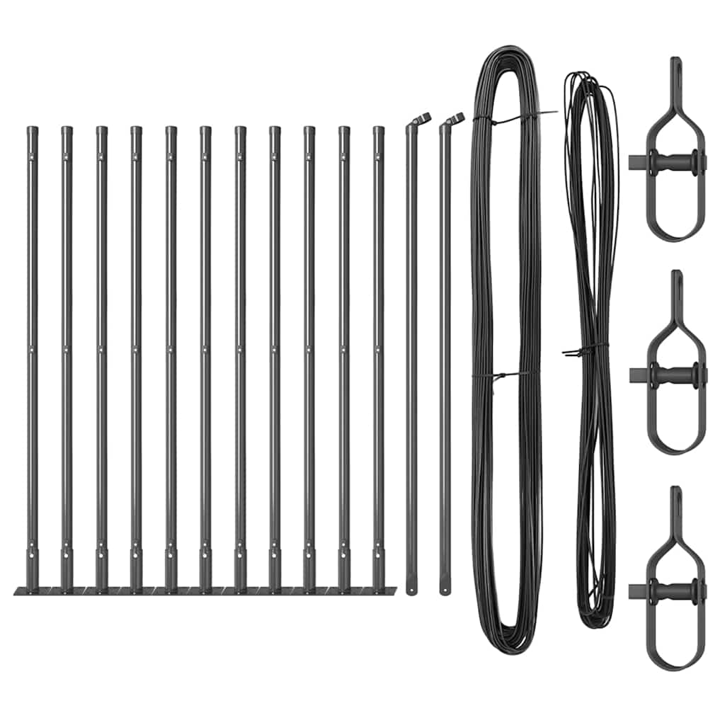 Plotové sloupky 13 pcs Šedá Ø32mm 110 cm Pozinkovaná ocel