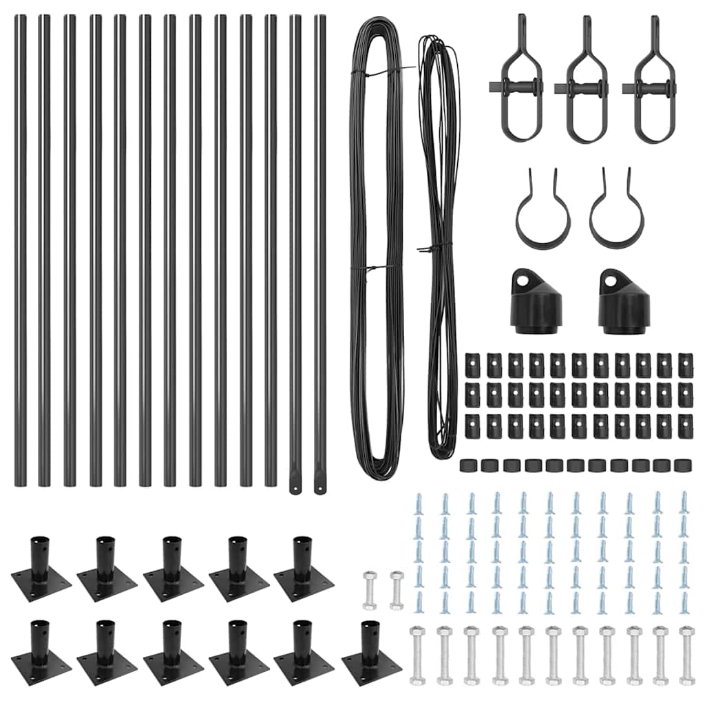 Plotové sloupky 13 pcs Šedá Ø32mm 110 cm Pozinkovaná ocel