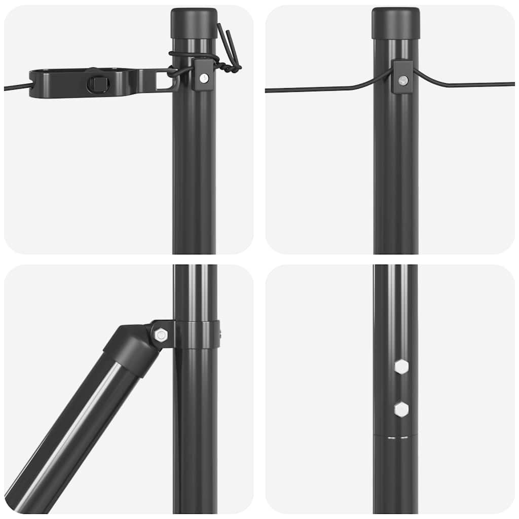 Plotové sloupky 7 pcs Šedá Ø32mm 130 cm Pozinkovaná ocel