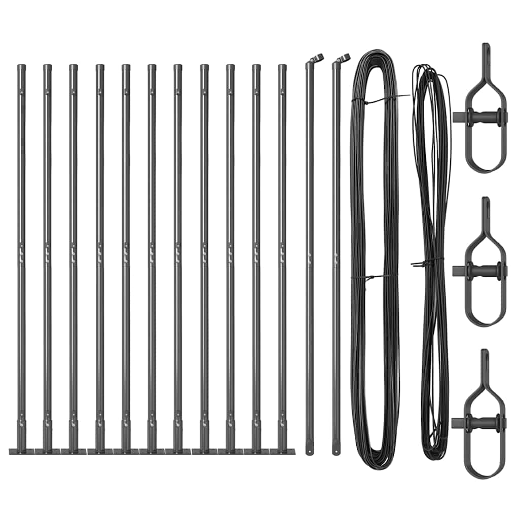 Plotové sloupky 13 pcs Šedá Ø32mm 130 cm Pozinkovaná ocel