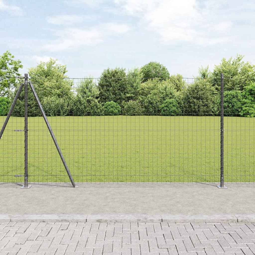 Plotové sloupky 13 pcs Šedá Ø32mm 150 cm Pozinkovaná ocel