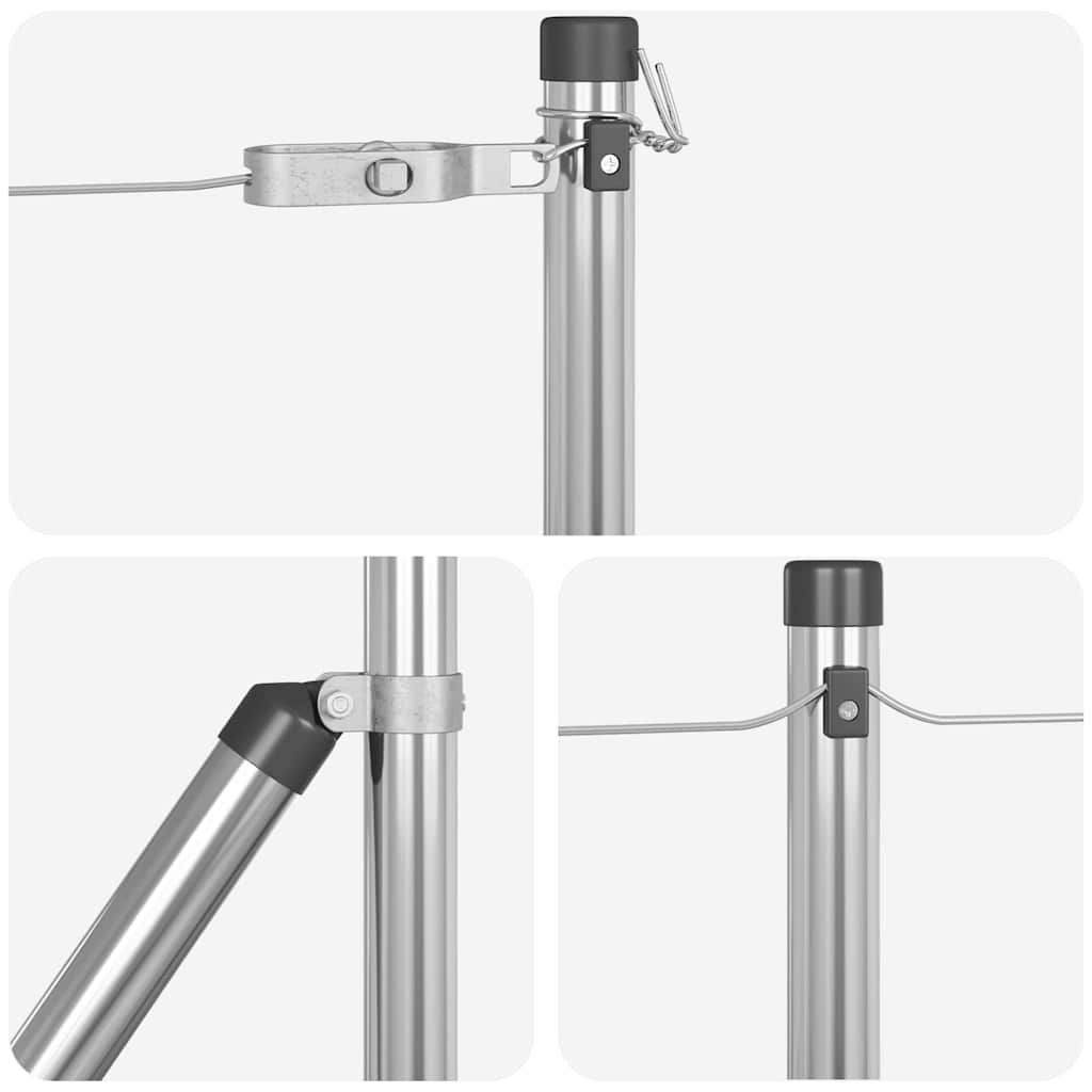 Plotové sloupky 7 pcs Stříbrná Ø32mm 70 cm Pozinkovaná ocel