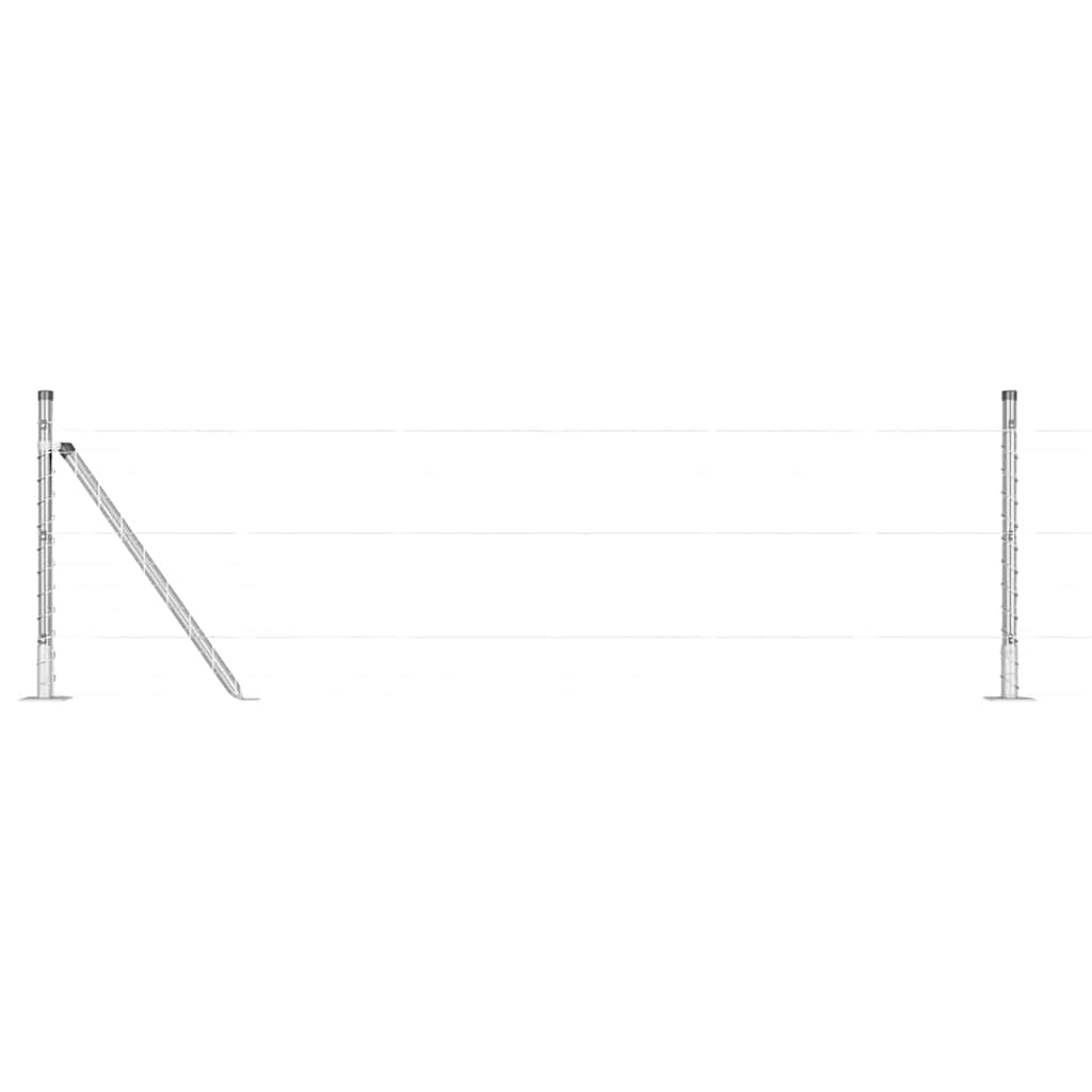 Plotové sloupky 13 pcs Stříbrná Ø32mm 70 cm Pozinkovaná ocel