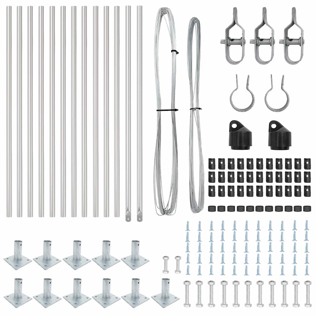 Plotové sloupky 13 pcs Stříbrná Ø32mm 70 cm Pozinkovaná ocel