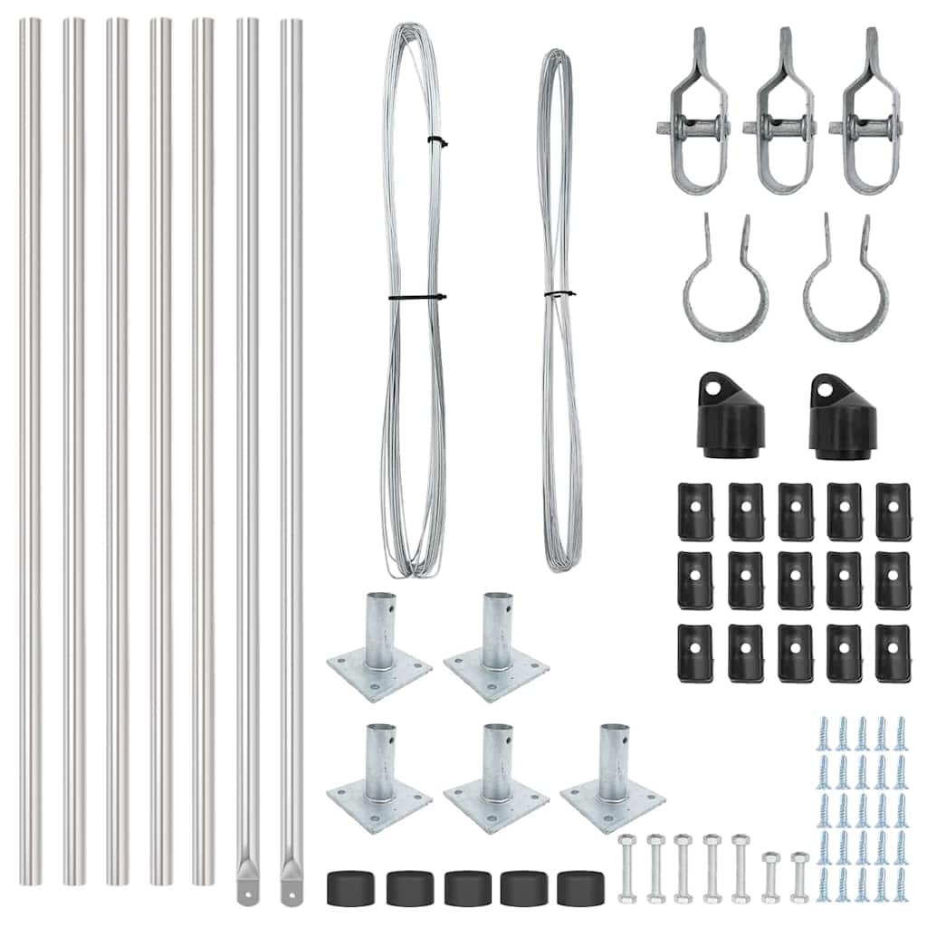 Plotové sloupky 7 pcs Stříbrná Ø32mm 110 cm Pozinkovaná ocel