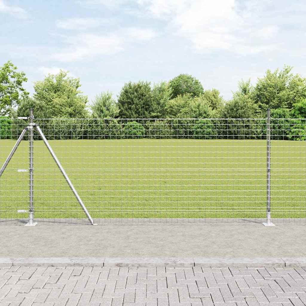 Plotové sloupky 13 pcs Stříbrná Ø32mm 110 cm Pozinkovaná ocel