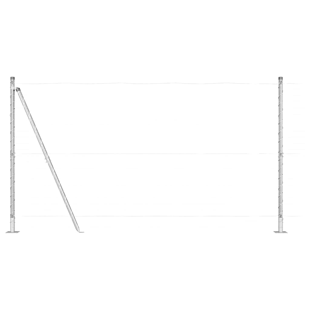 Plotové sloupky 7 pcs Stříbrná Ø32mm 150 cm Pozinkovaná ocel