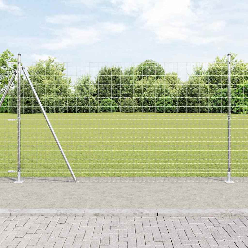 Plotové sloupky 13 pcs Stříbrná Ø32mm 170 cm Pozinkovaná ocel