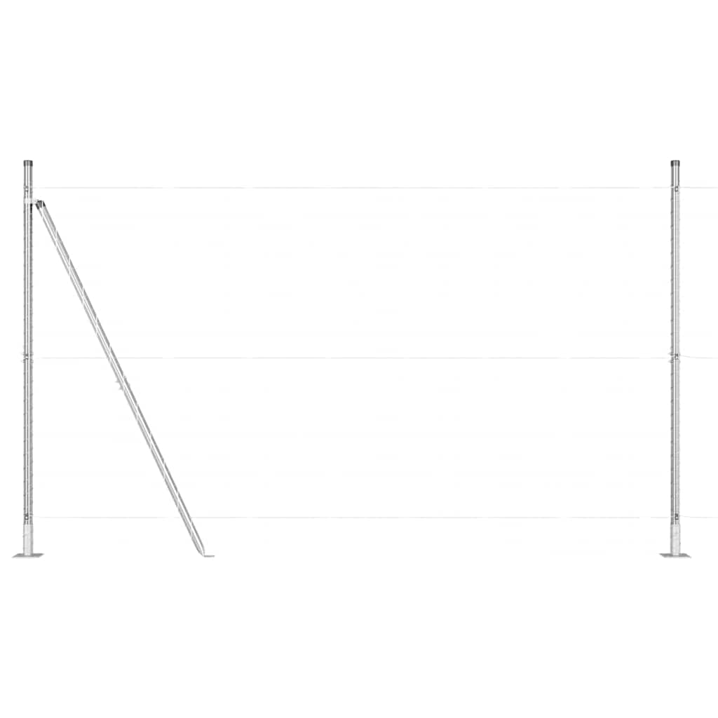 Plotové sloupky 13 pcs Stříbrná Ø32mm 170 cm Pozinkovaná ocel