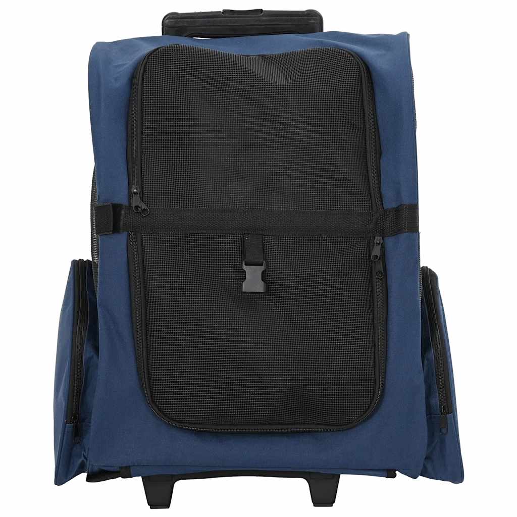 Vozík pro domácí mazlíčky 3 v 1, design, modrý, 48 x 32 x (57-106) cm, oxfordská látka