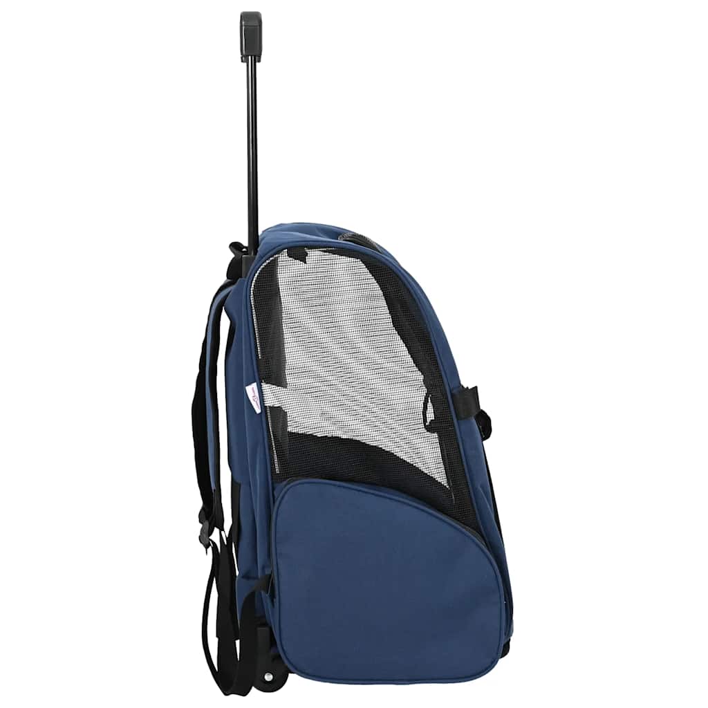 Vozík pro domácí mazlíčky 3 v 1, design, modrý, 48 x 32 x (57-106) cm, oxfordská látka