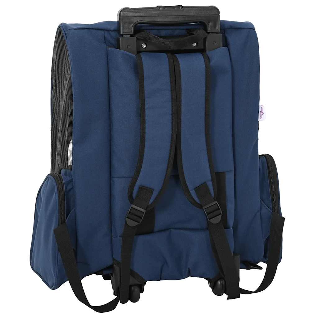 Vozík pro domácí mazlíčky 3 v 1, design, modrý, 48 x 32 x (57-106) cm, oxfordská látka