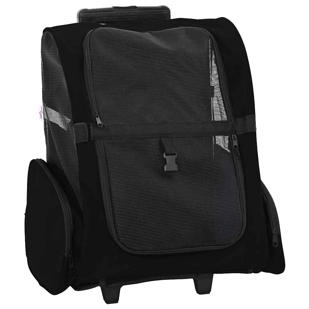 Vozík pro domácí mazlíčky 3 v 1 Design Černý 48 x 32 x (57-106) cm Oxfordská látka