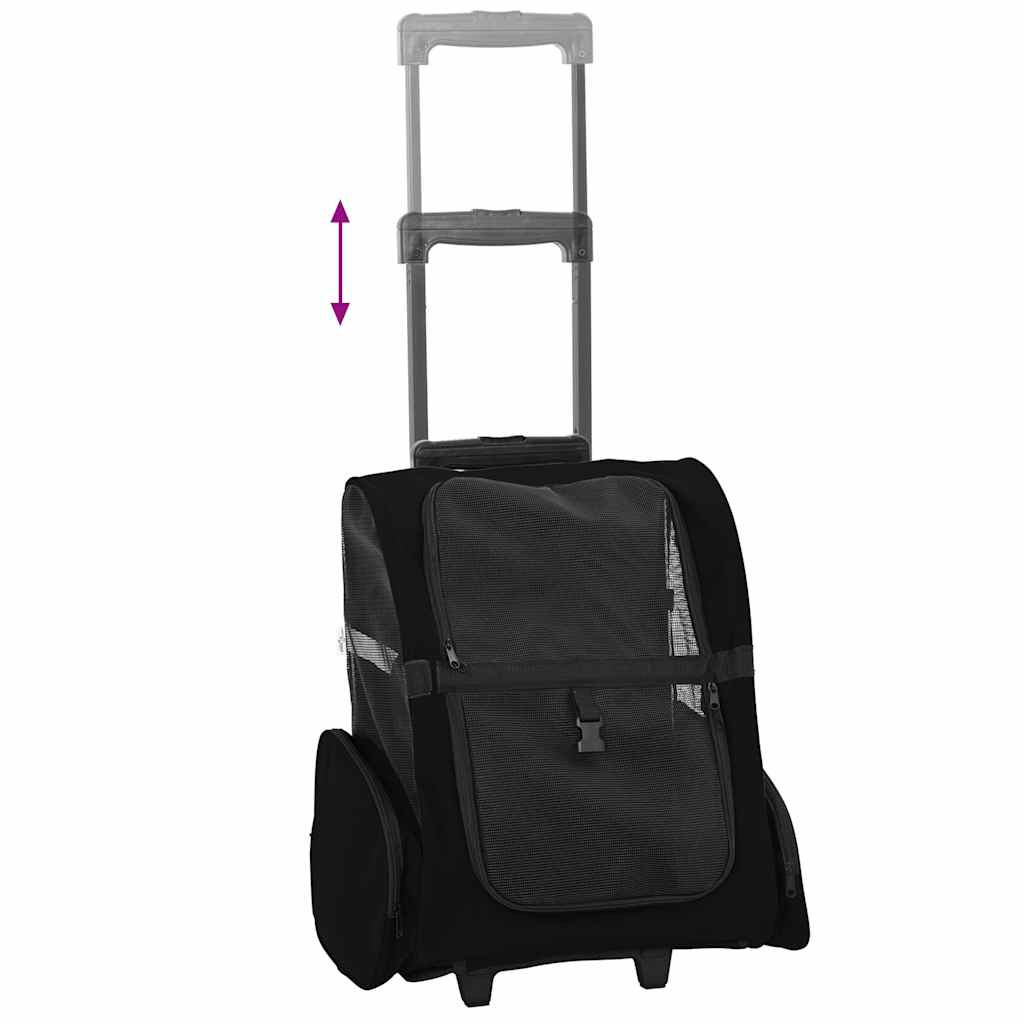 Vozík pro domácí mazlíčky 3 v 1 Design Černý 48 x 32 x (57-106) cm Oxfordská látka