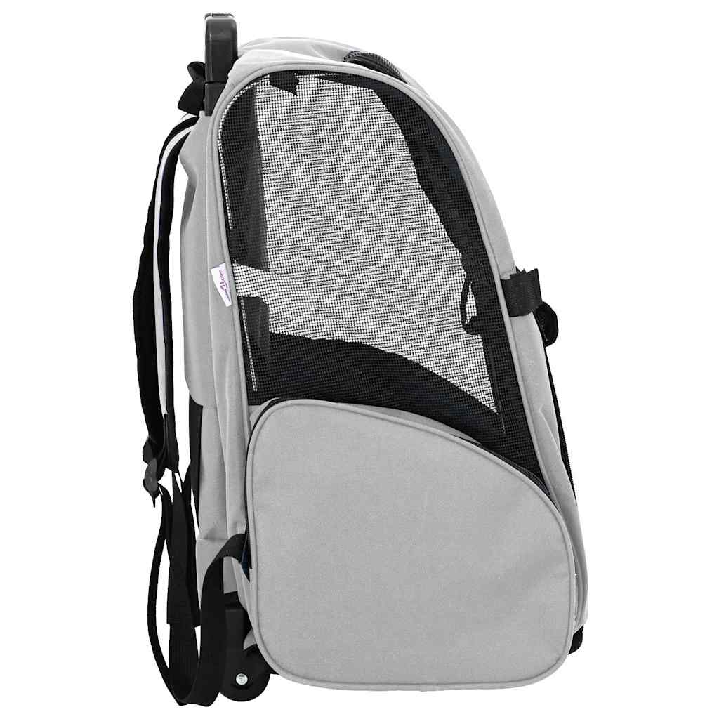 Vozík pro domácí mazlíčky 3 v 1 šedý 48 x 32 x (57-106) cm oxfordská látka
