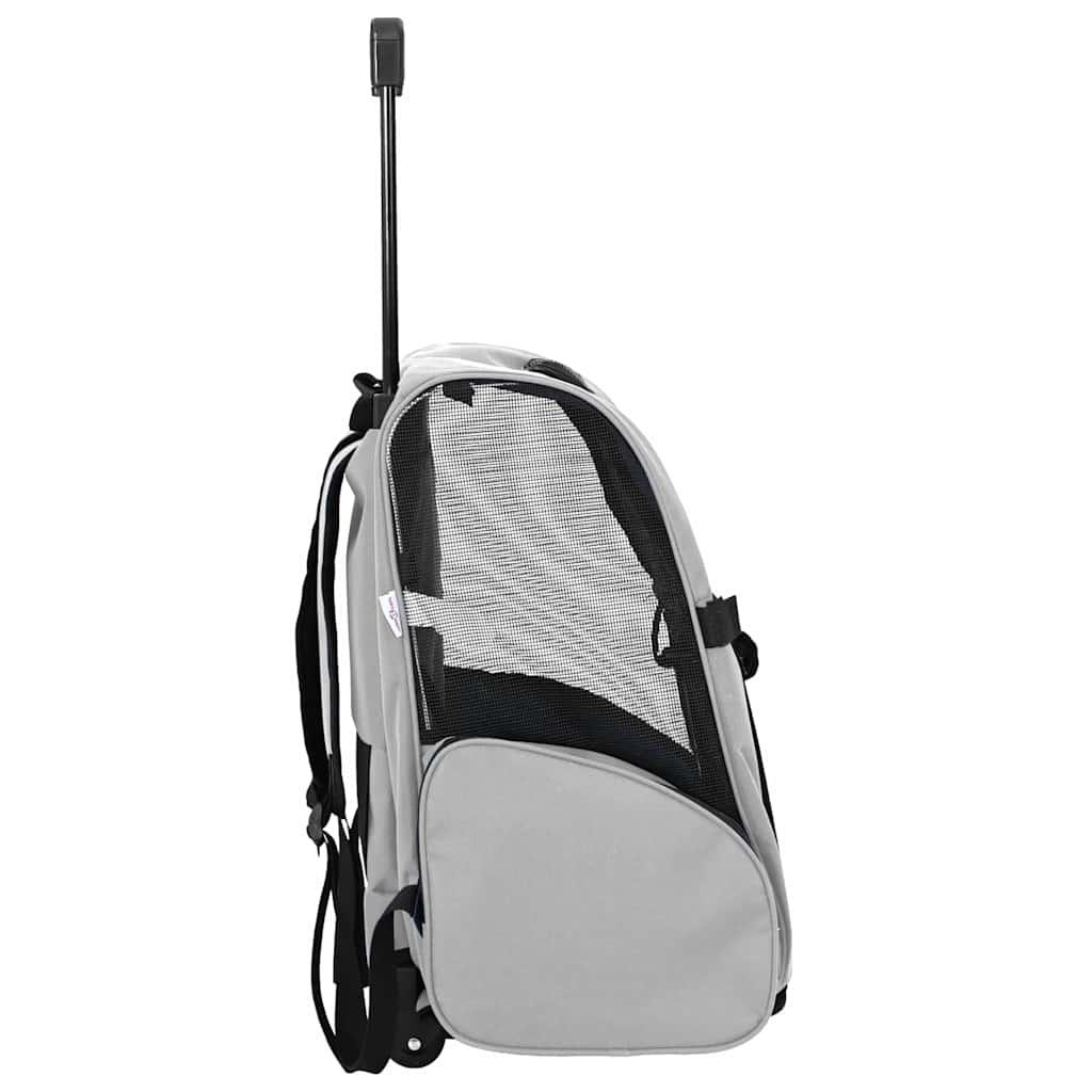 Vozík pro domácí mazlíčky 3 v 1 šedý 48 x 32 x (57-106) cm oxfordská látka
