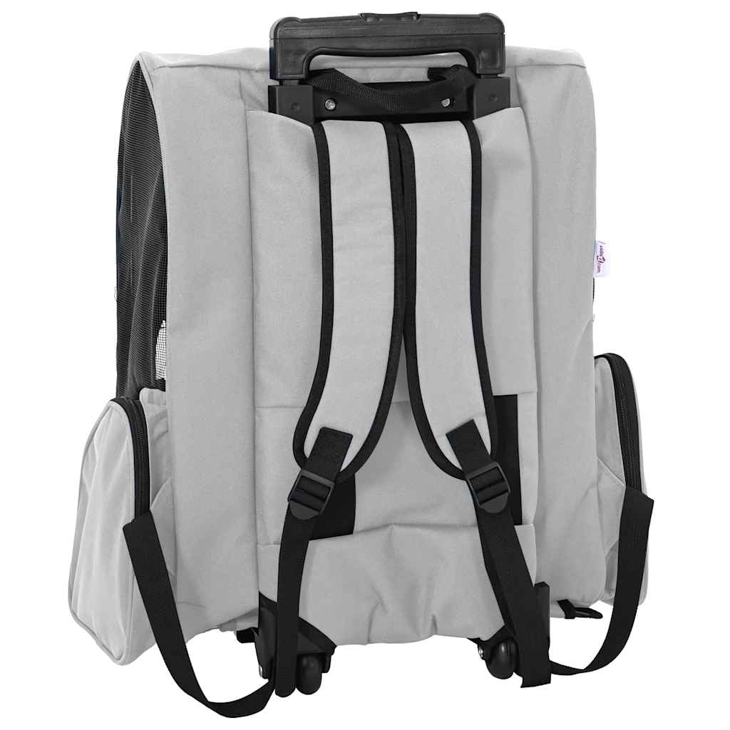 Vozík pro domácí mazlíčky 3 v 1 šedý 48 x 32 x (57-106) cm oxfordská látka
