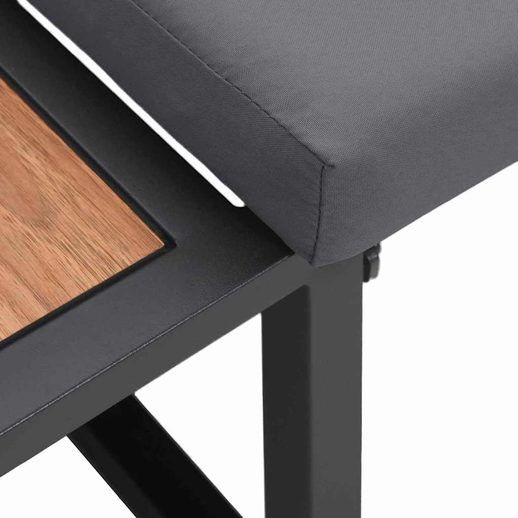 Zahradní sofa s polštářem Hnědá 200.5 x 70 x 85.5cm kov