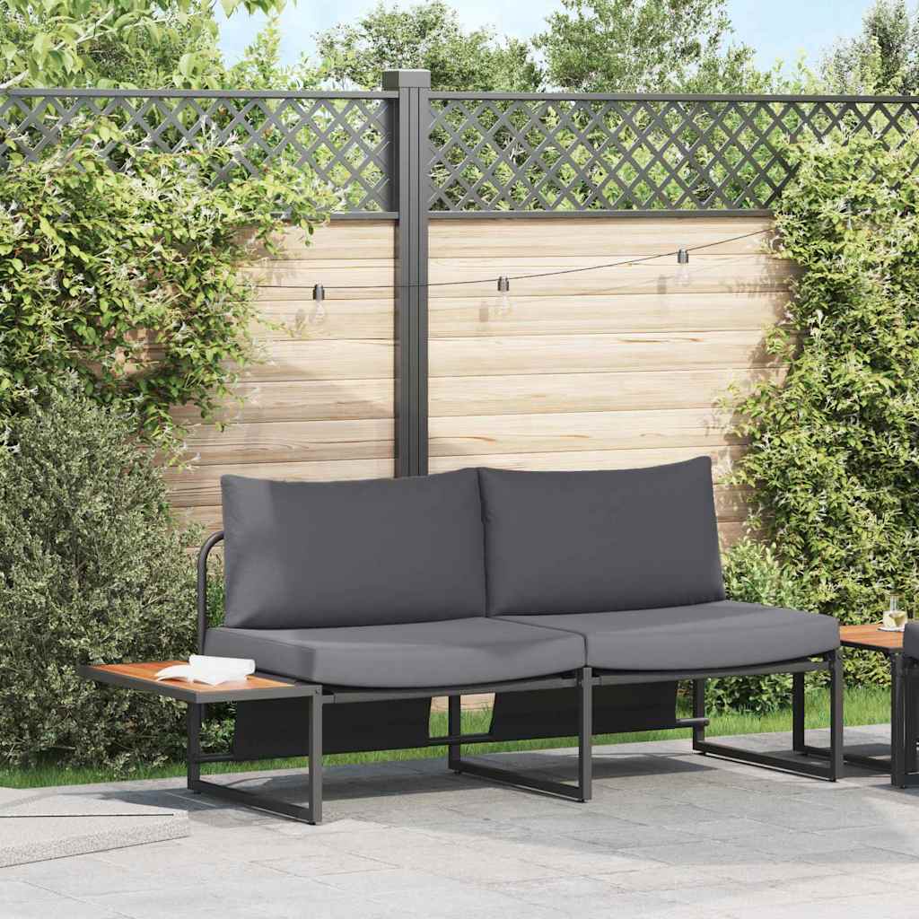 Zahradní sofa s polštářem Hnědá 200.5 x 70 x 85.5cm kov