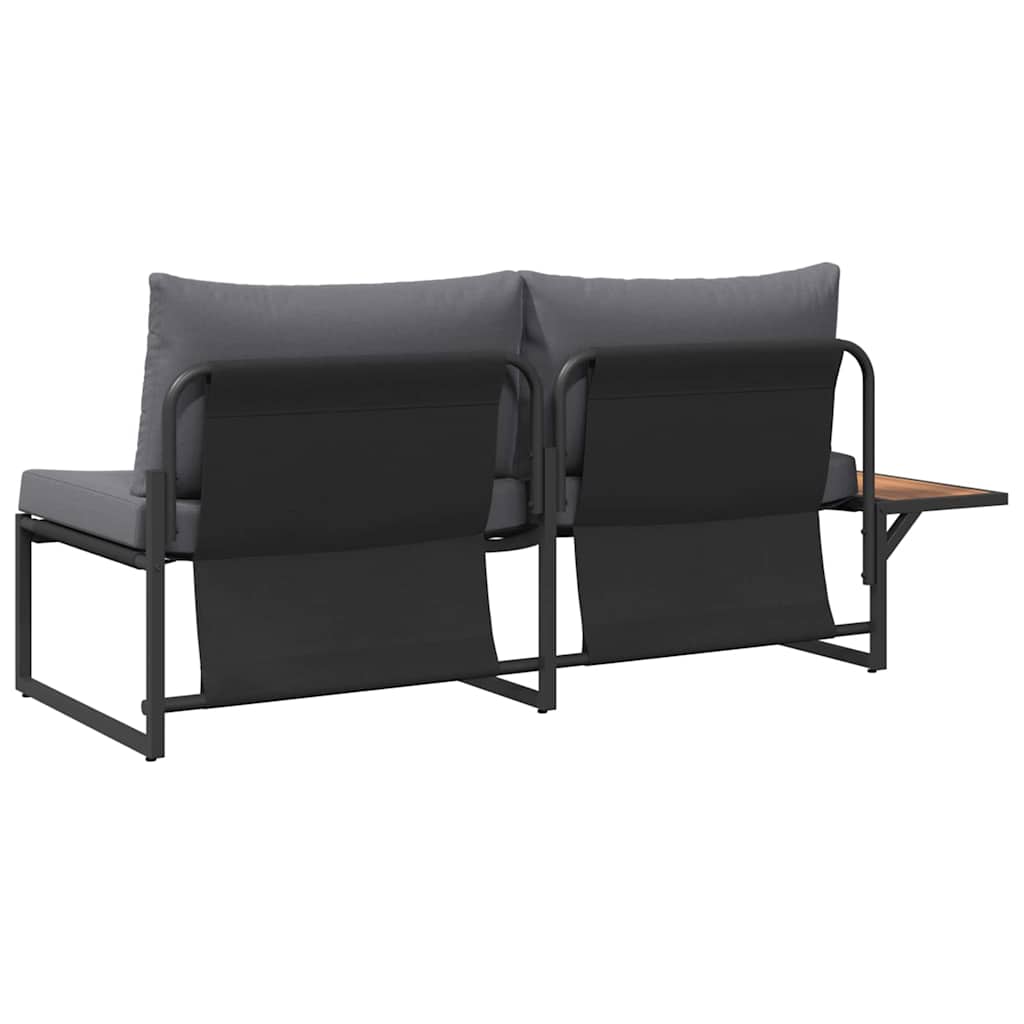 Zahradní sofa s polštářem Hnědá 200.5 x 70 x 85.5cm kov