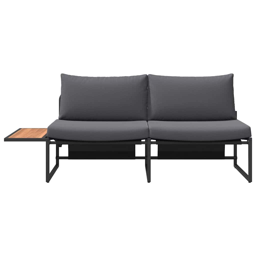 Zahradní sofa s polštářem Hnědá 200.5 x 70 x 85.5cm kov