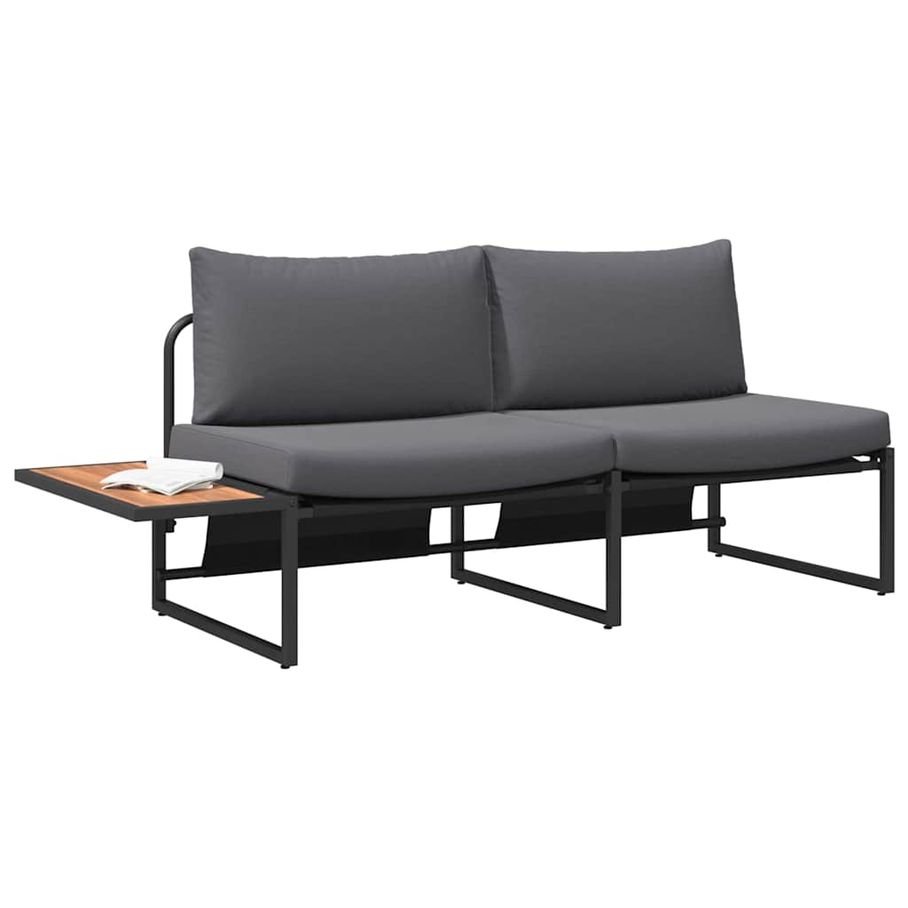 Zahradní sofa s polštářem Hnědá 200.5 x 70 x 85.5cm kov