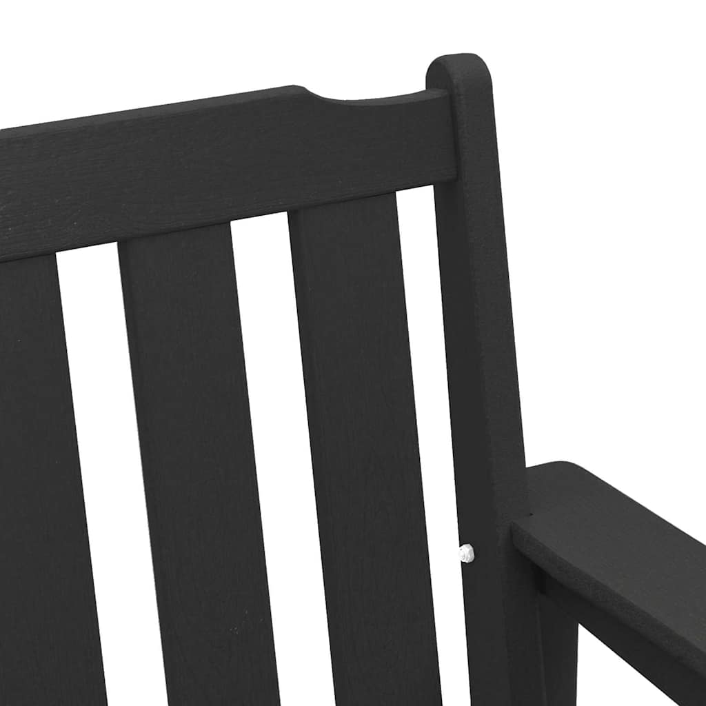 Zahradní lavice s polštářem Černá 120 x 59 x 88cm HDPE
