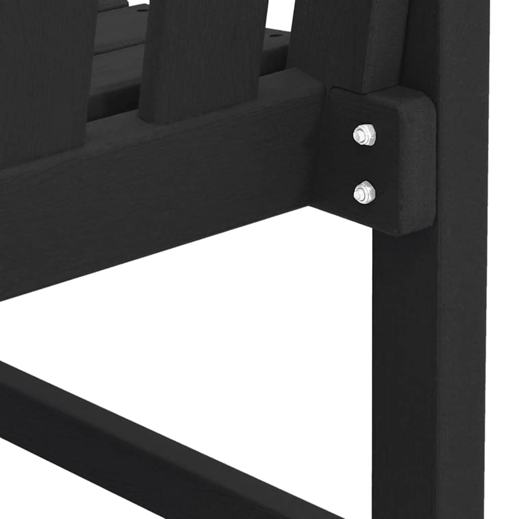 Zahradní lavice s polštářem Černá 120 x 59 x 88cm HDPE