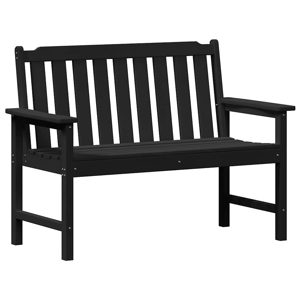 Zahradní lavice s polštářem Černá 120 x 59 x 88cm HDPE
