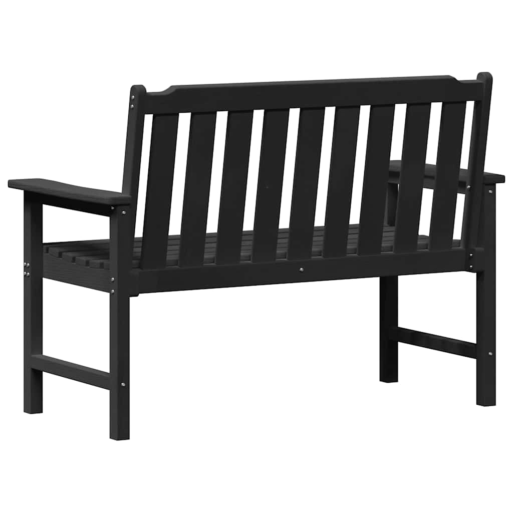 Zahradní lavice s polštářem Černá 120 x 59 x 88cm HDPE