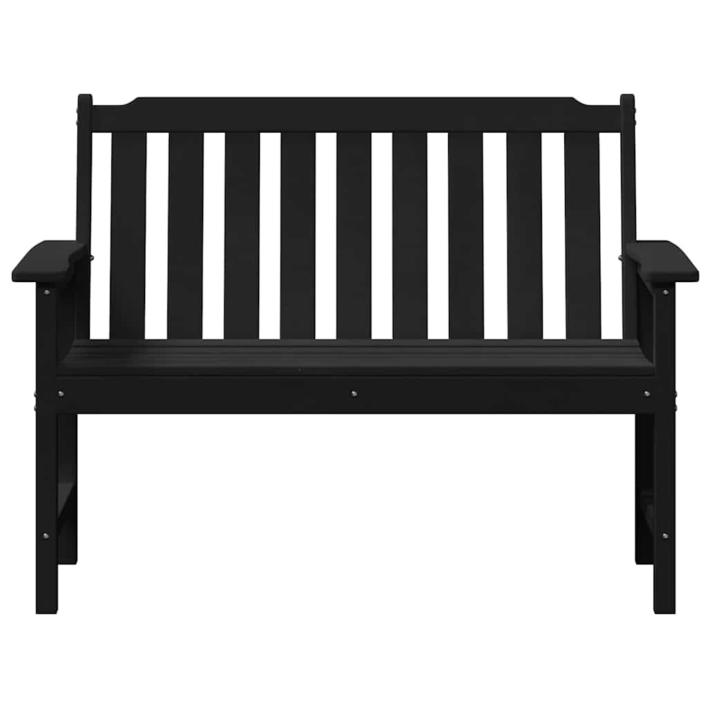 Zahradní lavice s polštářem Černá 120 x 59 x 88cm HDPE