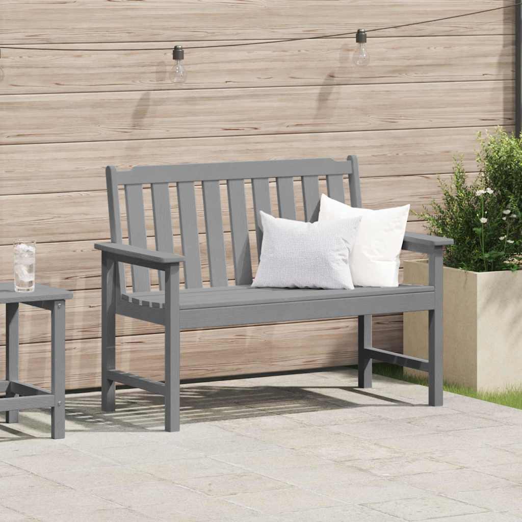 Zahradní lavice s polštářem Světle šedá 120 x 59 x 88cm HDPE