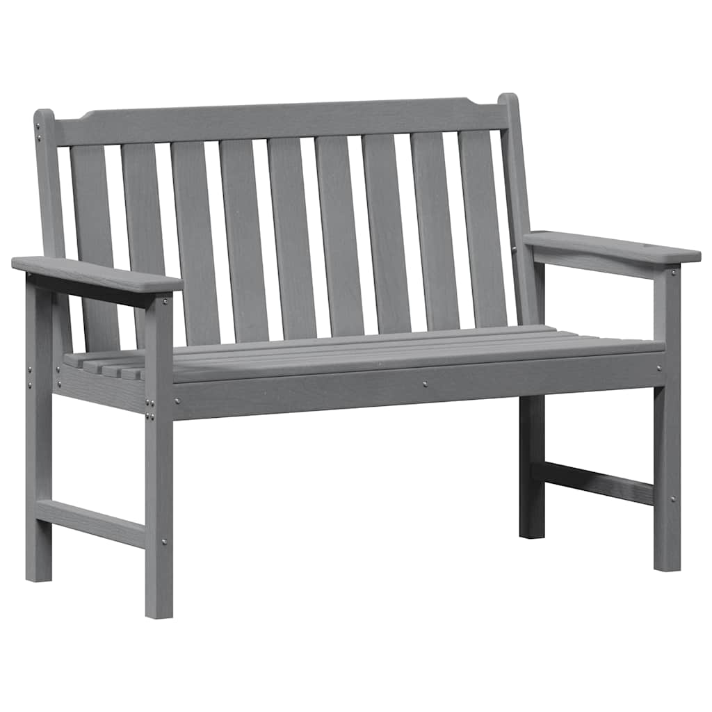 Zahradní lavice s polštářem Světle šedá 120 x 59 x 88cm HDPE
