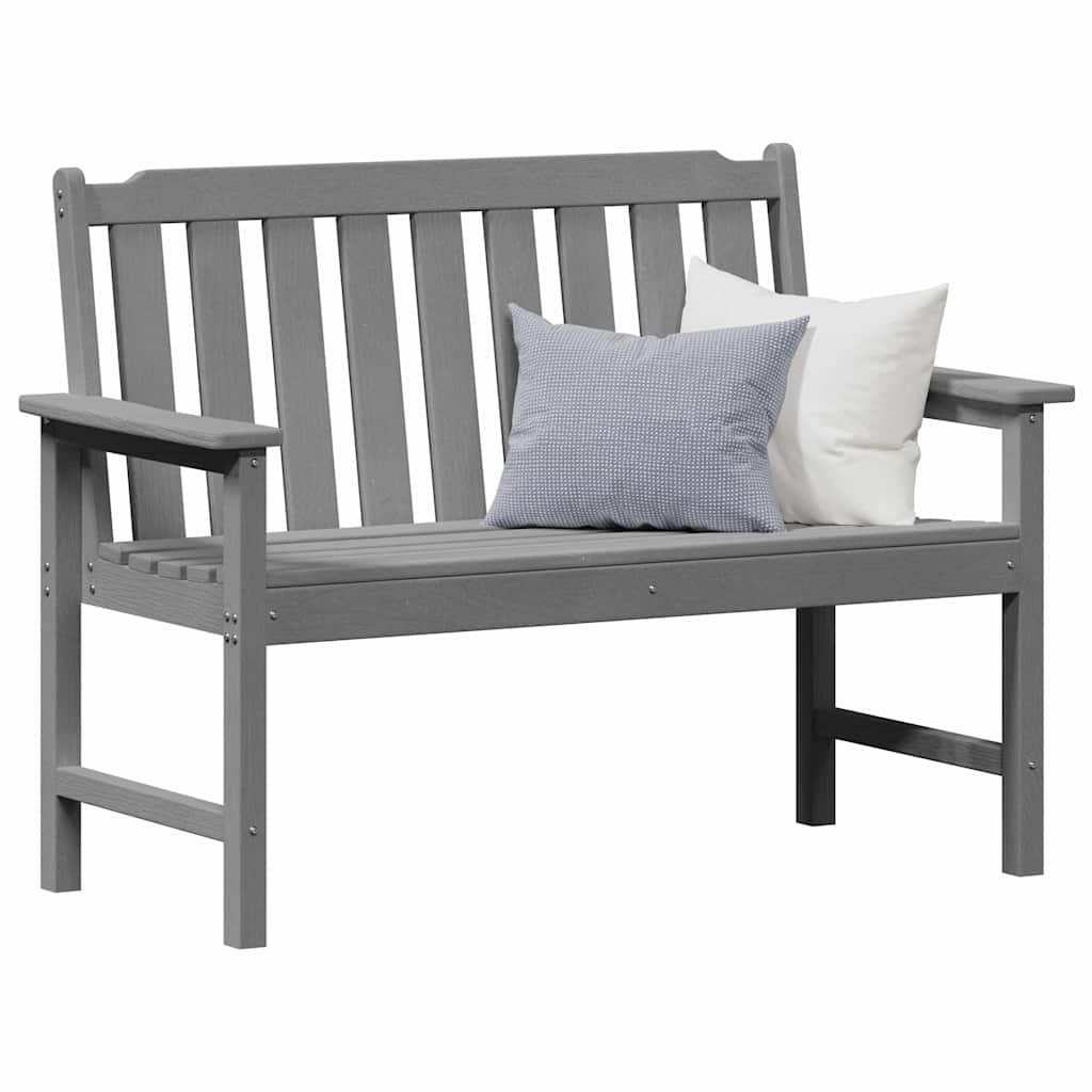 Zahradní lavice s polštářem Světle šedá 120 x 59 x 88cm HDPE