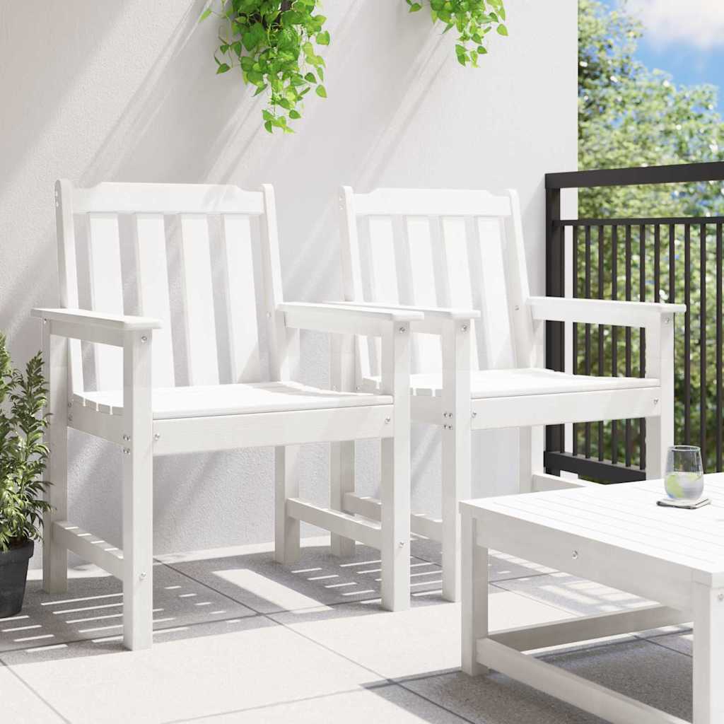 Zahradní jídelní židle 2 pcs Bílá 65.5 x 59 x 88cm HDPE