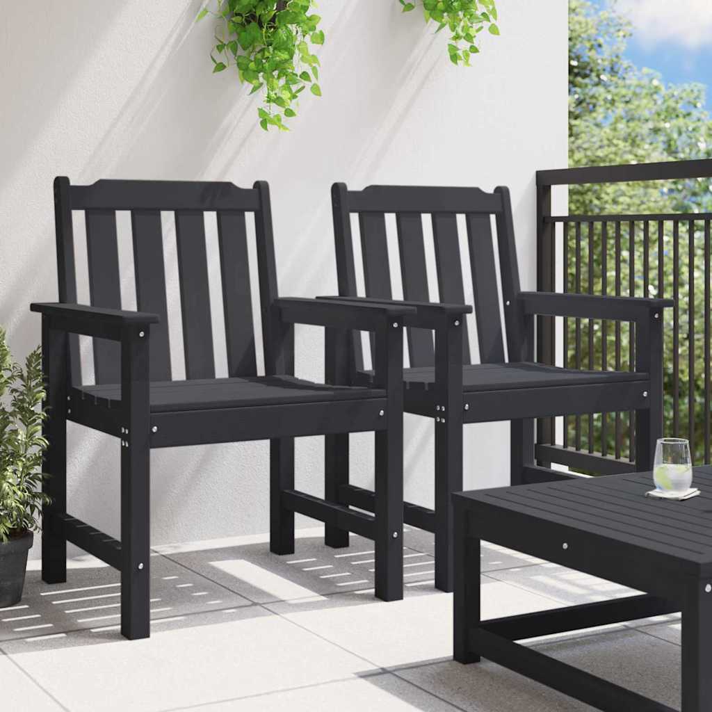 Zahradní jídelní židle 2 pcs Černá 65.5 x 59 x 88cm HDPE