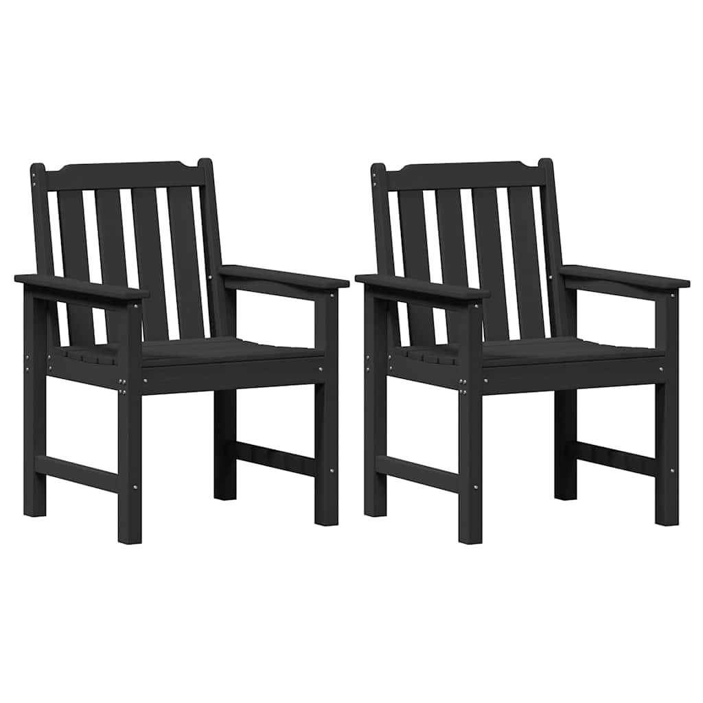 Zahradní jídelní židle 2 pcs Černá 65.5 x 59 x 88cm HDPE