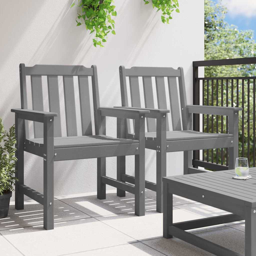 Zahradní jídelní židle 2 pcs Světle šedá 65.5 x 59 x 88cm HDPE