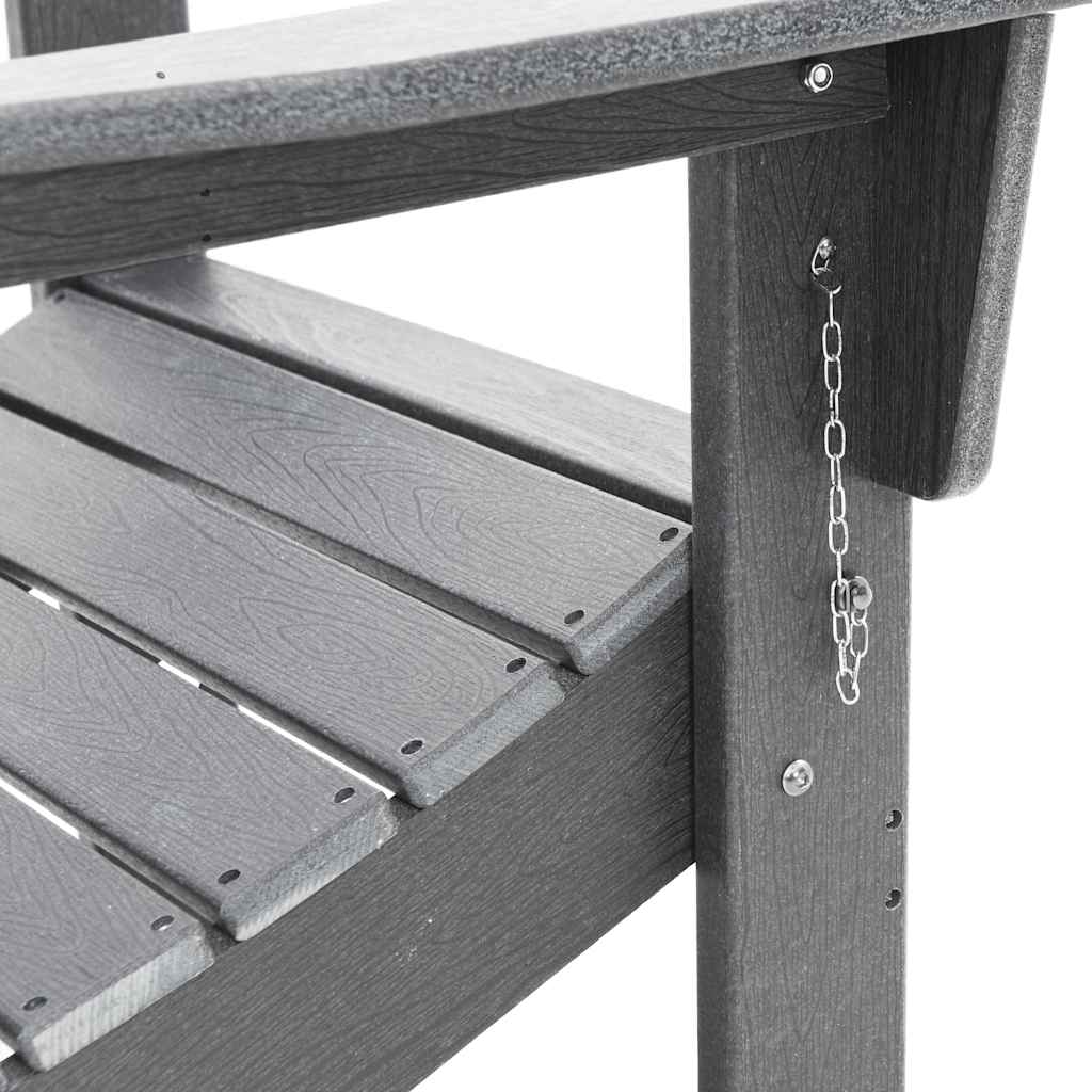 Skládací Adirondack židle Světle šedá 74.5 x 80.5 x 90cm HDPE