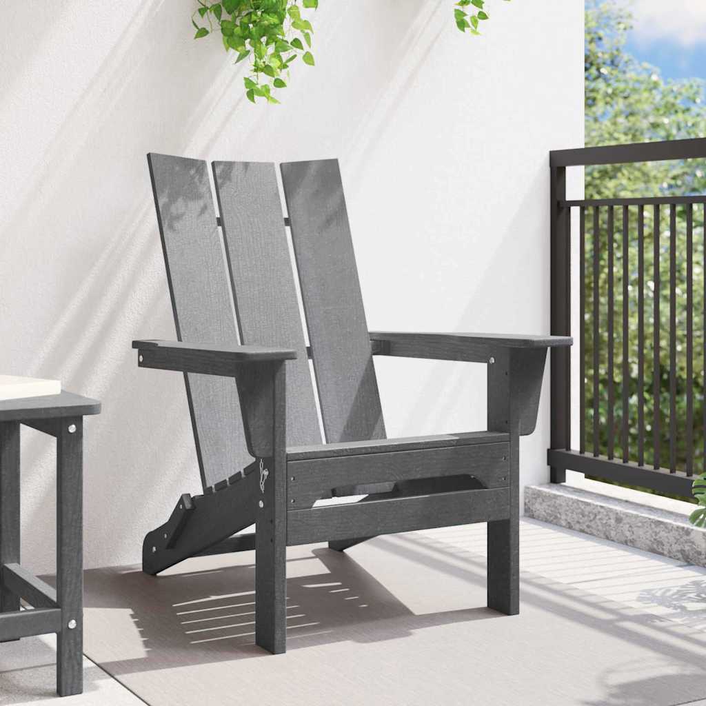 Skládací Adirondack židle Světle šedá 74.5 x 80.5 x 90cm HDPE