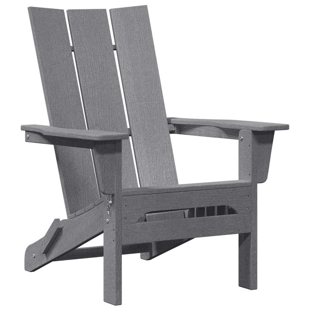 Skládací Adirondack židle Světle šedá 74.5 x 80.5 x 90cm HDPE
