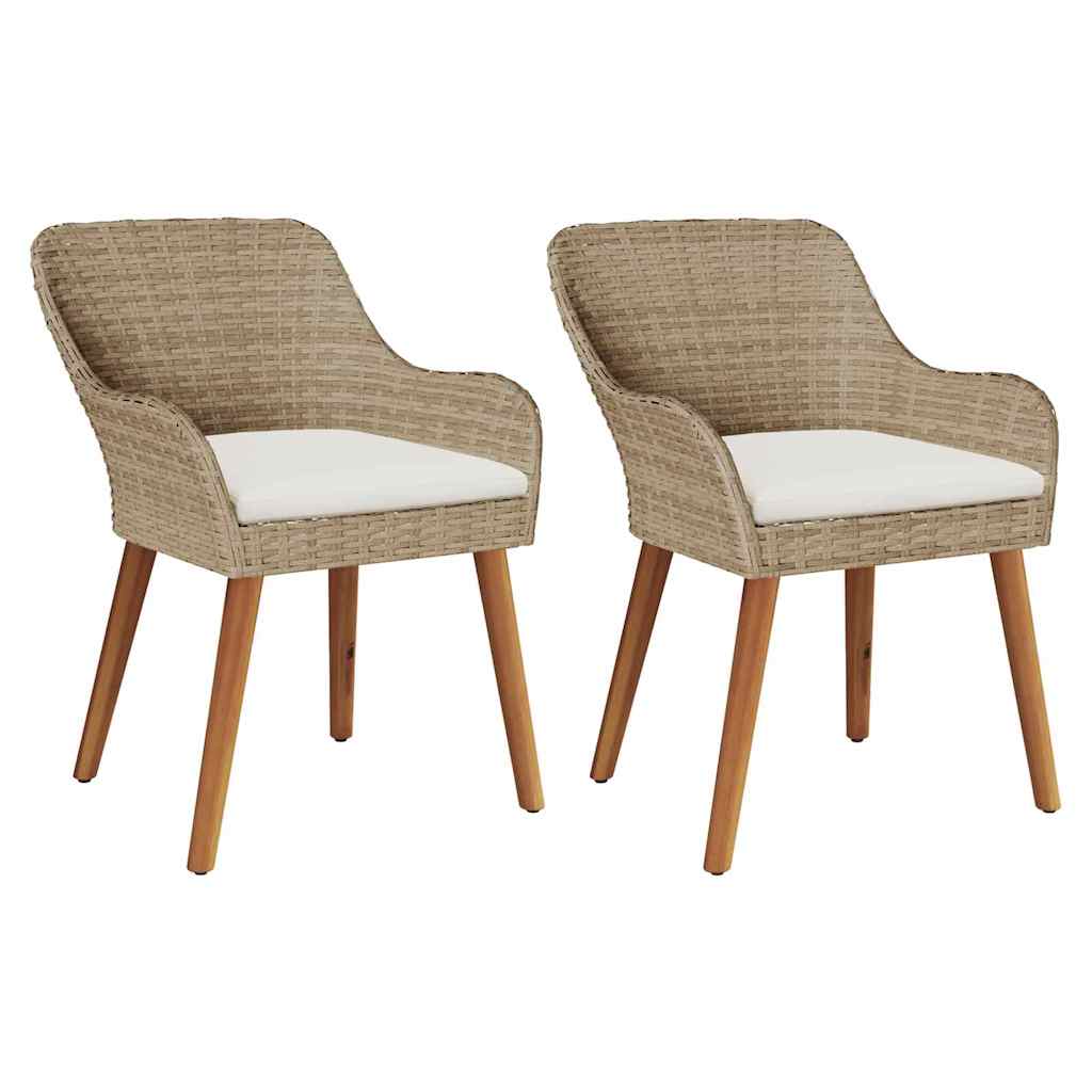 Zahradní křeslo 2 pcs Béžová 55 x 62,5 x 82 cm polyratan