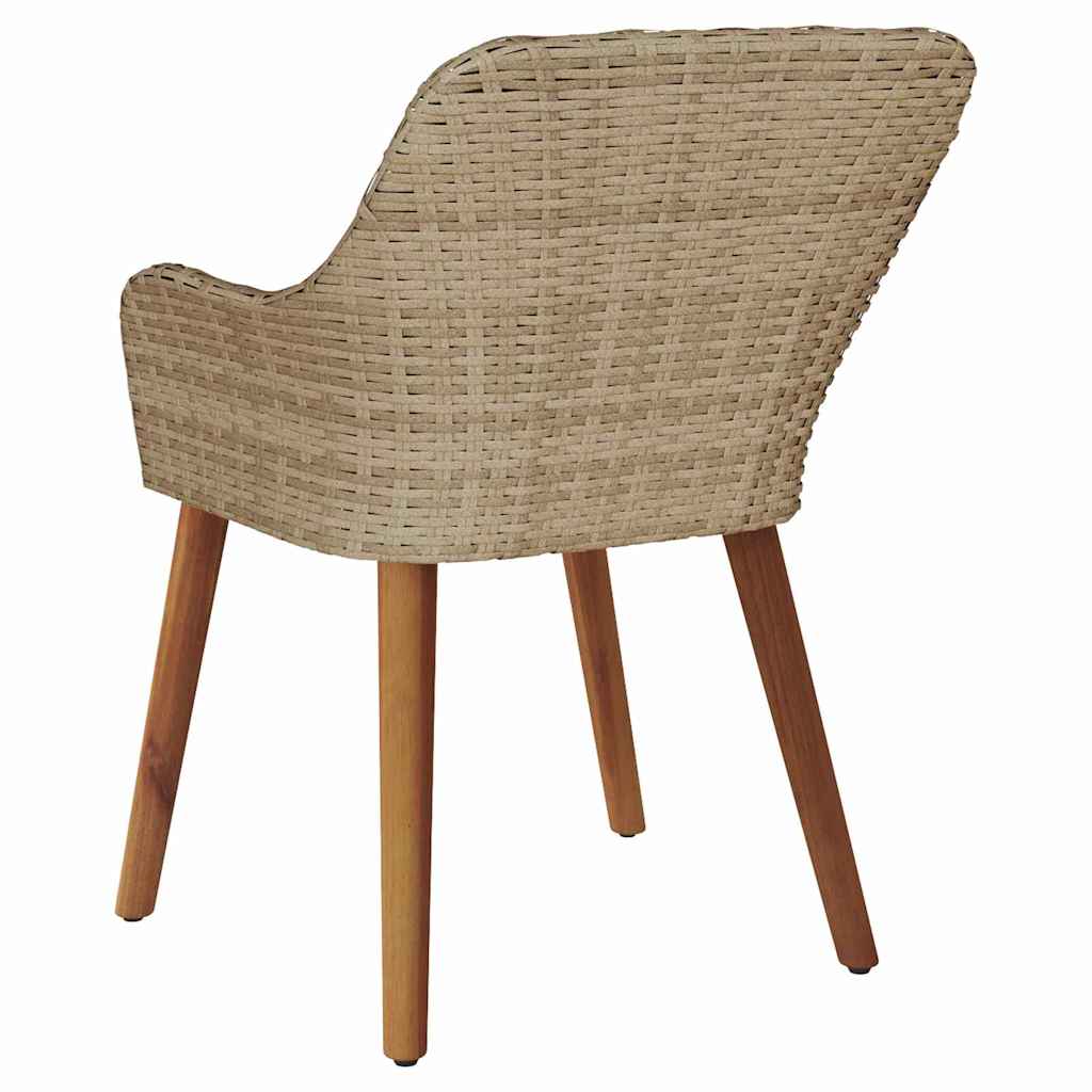 Zahradní křeslo 2 pcs Béžová 55 x 62,5 x 82 cm polyratan