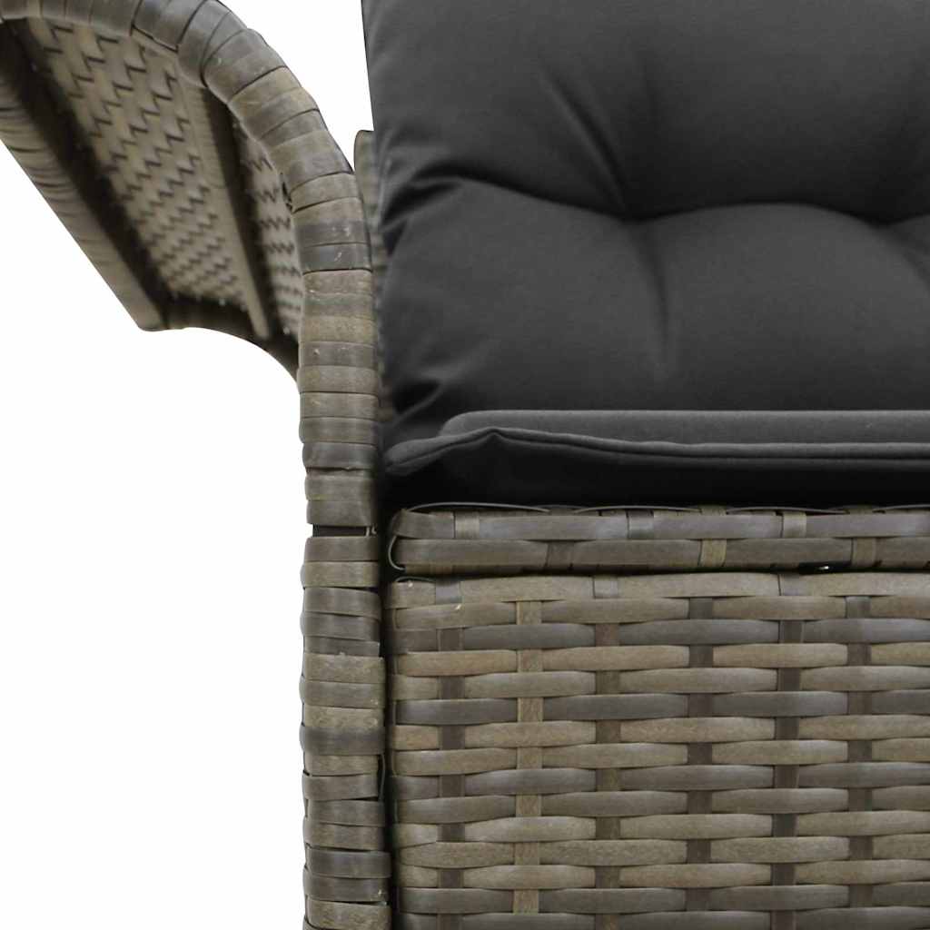 Zahradní sofa s polštářem Šedá 141 x 62 x 69 cm polyratan