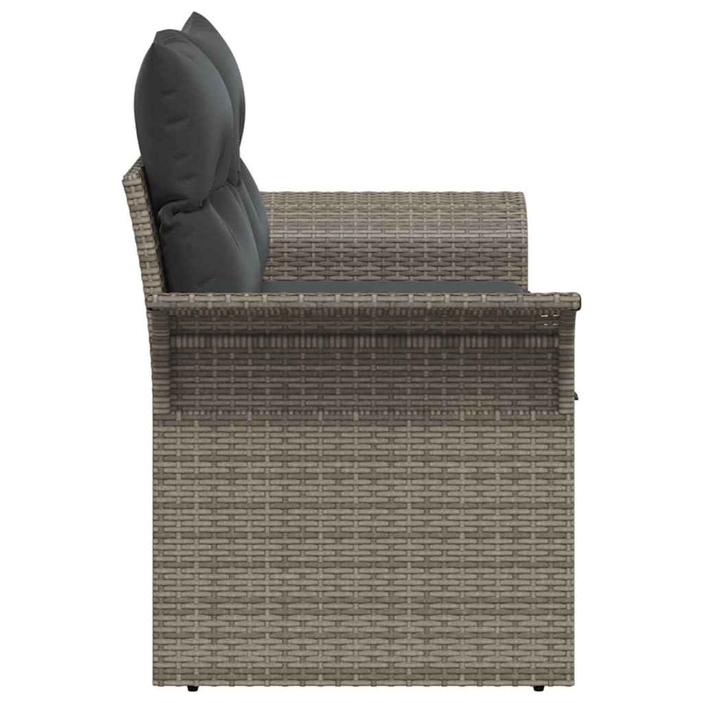 Zahradní sofa s polštářem Šedá 141 x 62 x 69 cm polyratan